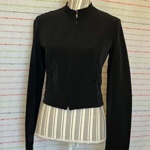 Kenneth Cole Black cropped moto zip jacket